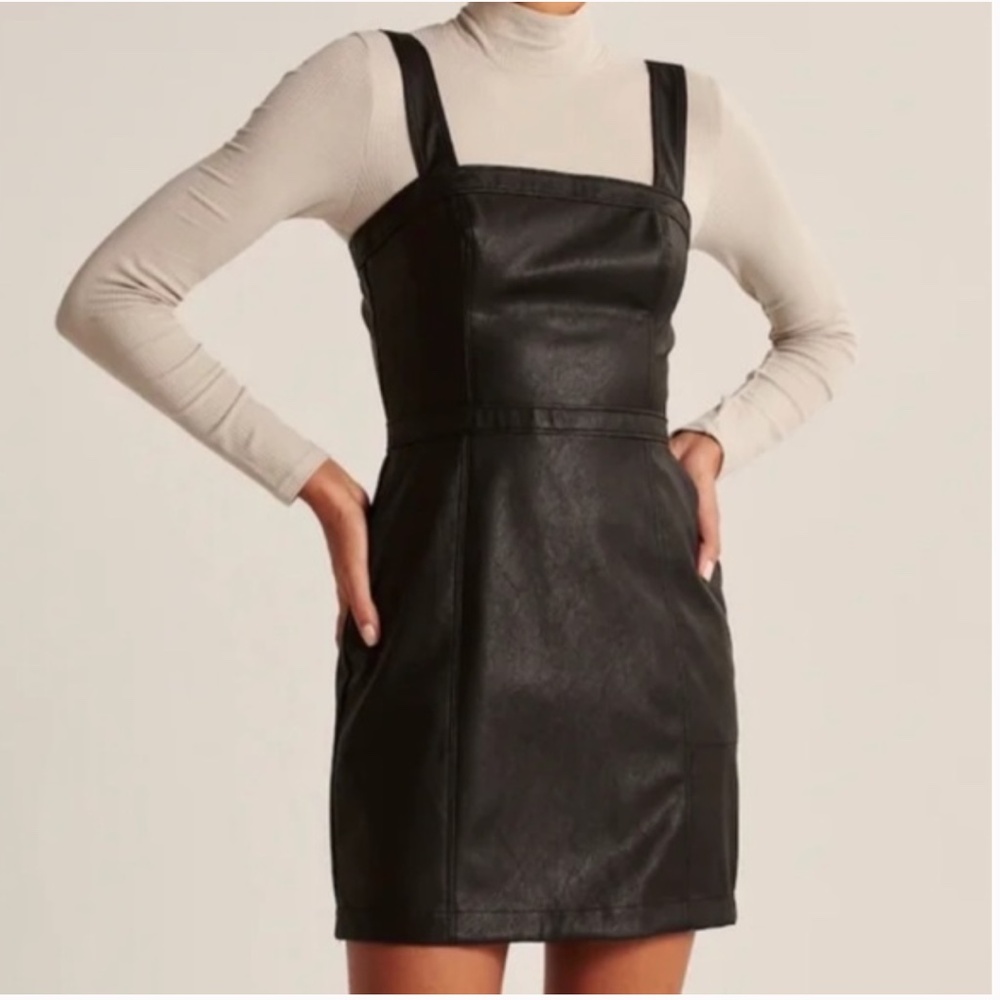 Abercrombie Faux Leather Tank Dress with Removable Straps (S)